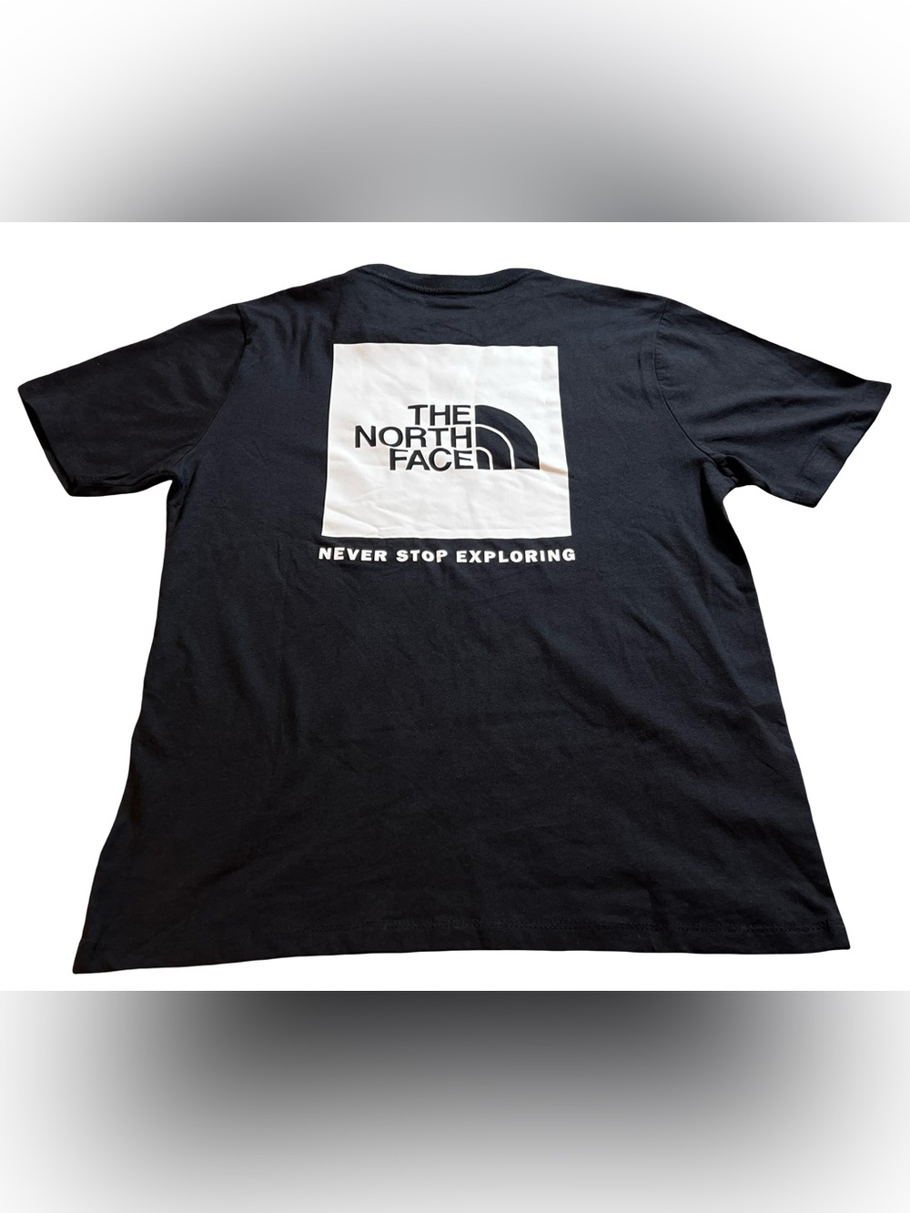 The‎ North Face Box standard fit Tee Black Graphic logo T-Shirt Women’s Medium - Picture 3 of 9